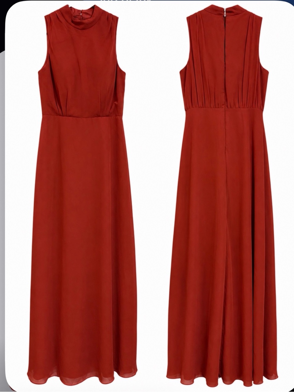 AW Bridal Bridesmaid Wedding guest dress size 10 rustic red high neck maxi